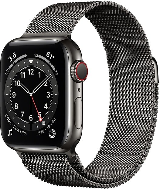 

Умные часы Apple Watch Series 6 LTE 40 мм (сталь графитовый/миланский черный)