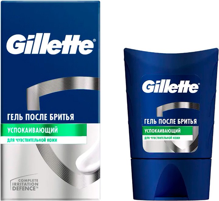 

Гель после бритья Gillette Sensitive Skin успокаивающий для чувствительной кожи без спирта мужской 75 мл