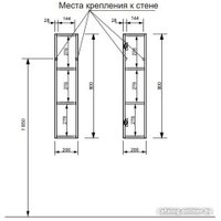 Эстет Шкаф-полупенал Malibu L 20x16x90 ФР-00007132