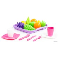 Набор игрушечных продуктов Полесье Набор продуктов №2 с посудкой и подносом 46970 (в сеточке) в Бресте