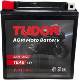 Мотоциклетный аккумулятор Tudor YTX16-BS L+ (16 А·ч)
