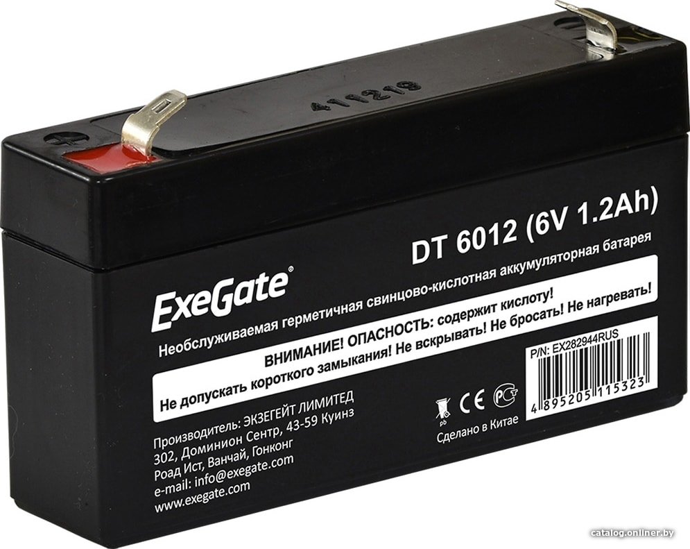 Аккумулятор для ИБП ExeGate DT 6012 (6В, 1.2 А·ч)