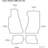 Комплект ковриков для авто Alicosta Aston Martin DB9 03-16 (салон, ЭВА ромб, серый)