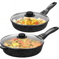 Набор сковород Elan Gallery Гармония вкуса 120134+2 (черный мрамор)