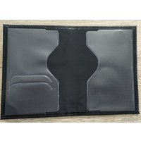 Обложка на документы Zolstar глянец, черная с черной ниткой (индивидуальное нанесение)