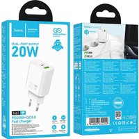 Сетевое зарядное Hoco N61 (белый)