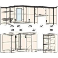 Готовая кухня Интерлиния Мила Шале 14x22 (ясень крем)