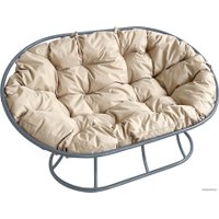 Садовый диван M-Group Мамасан 12100301 (серый/бежевая подушка)