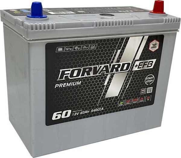 

Автомобильный аккумулятор Forvard EFB Premium Asia R+ (60 А·ч)
