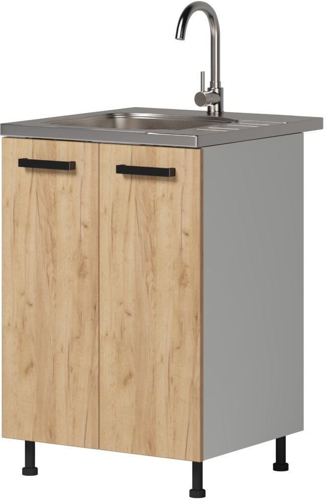 

Шкаф напольный Genesis Мебель Алиса Крафт 600 2 двери (белый/дуб золотой)