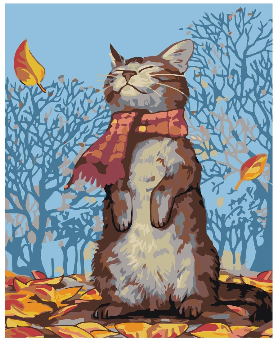 

Картина по номерам SLAVINA Кот в шарфе A62