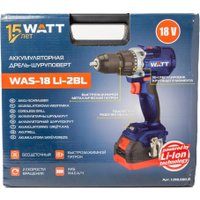 Дрель-шуруповерт WATT WAS-18 Li-2BL 1.018.090.01 (с 2-мя АКБ, кейс)