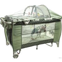 Манеж-кровать ForKiddy Arena lux 2020 (оливковый с пингвинчиками)