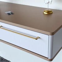 Туалетный столик без зеркала Shtabe Royal 5210 эко (макиато/р.золото)