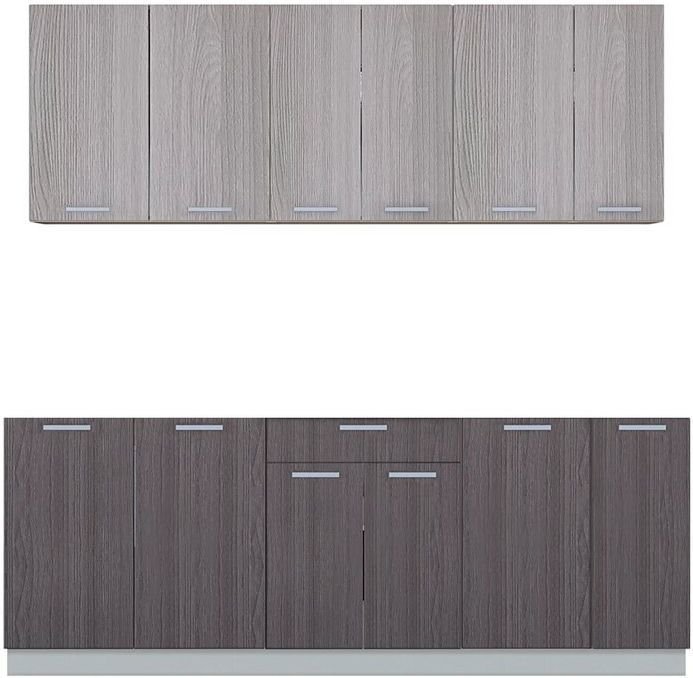 

Готовая кухня Интерлиния Мила Лайт 2.1 без столешницы (шимо светлый/шимо темный)