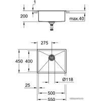 Кухонная мойка Grohe K700 60-S 55/45 1.0 31726SD0