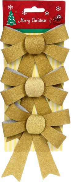 

Елочная игрушка Pozzi Milano Бантики 5128 (3 шт, золото)