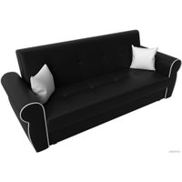 Диван Лига диванов Лига-019 118387 (экокожа, черный/белый/подушки белый)