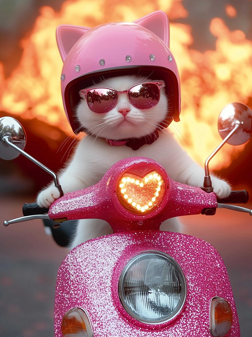 

Алмазная мозаика Феникс+ Кот на мотоцикле 71444