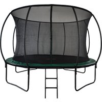 Батут GoUP Luxury 12FT (с сеткой и лестницей, темно-зеленый)