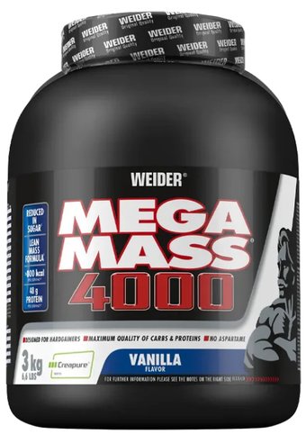 Гейнер Weider Mega Mass 4000 (ваниль, 3 кг)