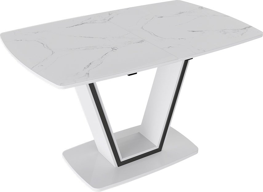

Кухонный стол Трия Дели тип 1 (белый глянец/стекло матовое белый мрамор)