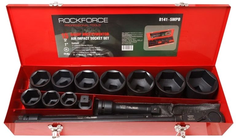 

Набор трещотка с головками RockForce RF-8141-5MPB (15 предметов)