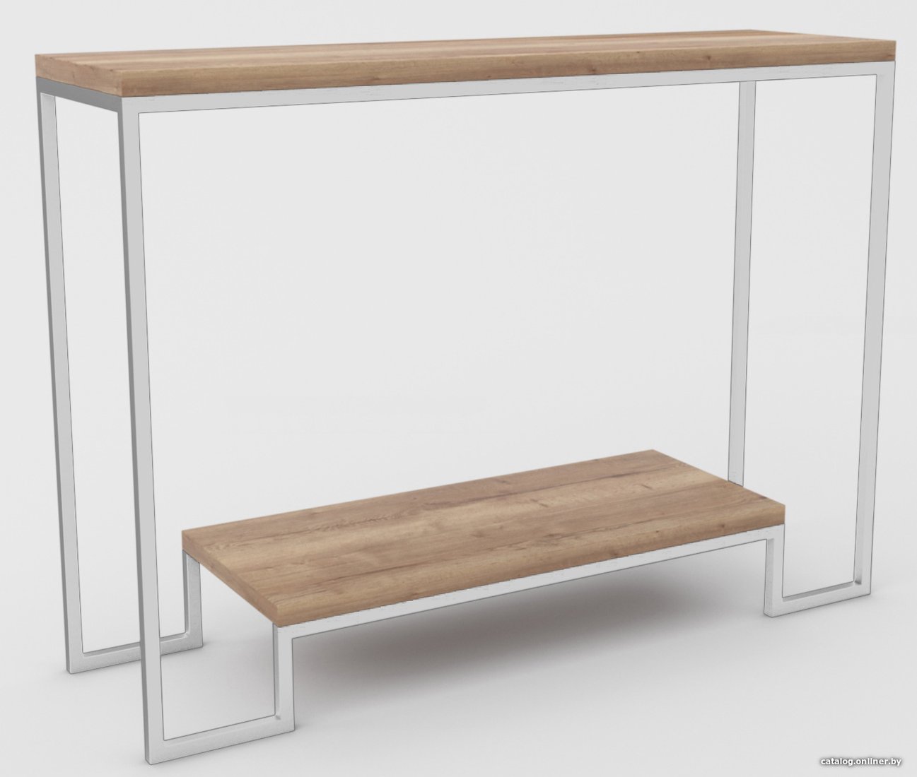 Консольный стол Hype Mebel Голд 100x35 (белый/дуб галифакс натуральный)
