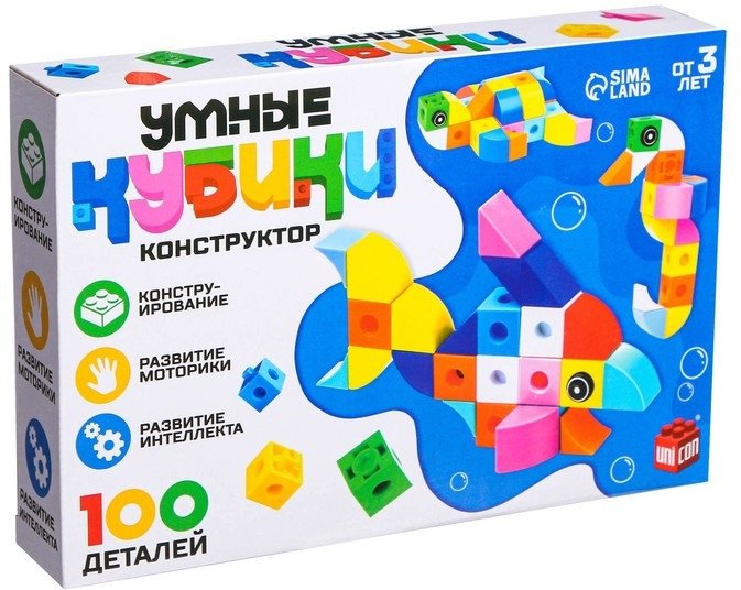 

Конструктор Unicon Умные кубики 9185605 (100 эл)