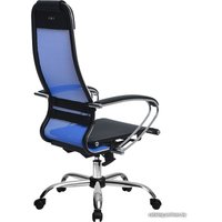 Офисное кресло Metta SU-1-BK Комплект 4, Ch ов/сеч (резиновые ролики, васильковый)