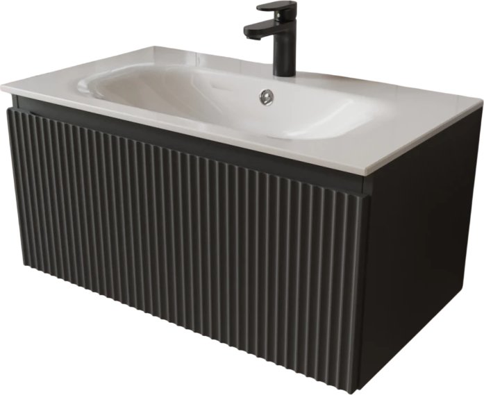 TERMINUS Тумба с умывальником Сицилия 80x38x45 с 1 ящиком SIC10801701601O (графит)