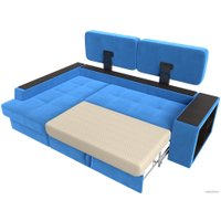 Угловой диван Лига диванов Брюссель левый 110649L (велюр голубой)