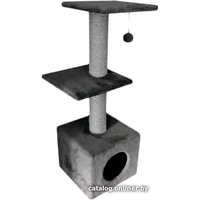 Комплекс Cat House с двумя полками 1.0 (сизаль серый)