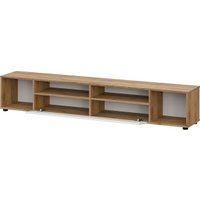 Тумба Mio Tesoro Байкал для телевидеоаппаратуры (дуб золотистый/белый матовый)