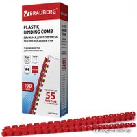 Пластиковая пружина для переплета BRAUBERG A4 10 мм 100 шт 530910 (красный)
