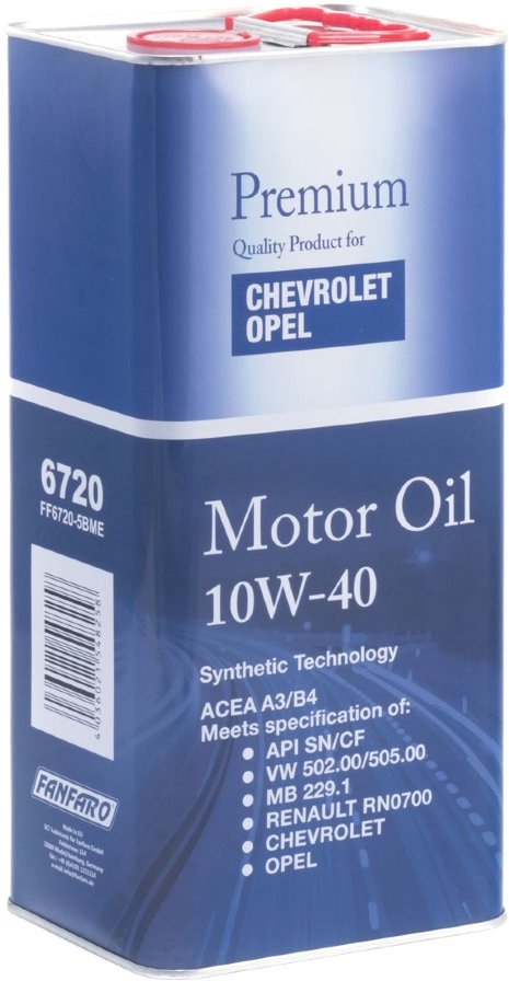 

Моторное масло Fanfaro for Chevrolet Opel 10W-40 5л