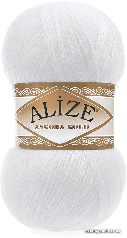 Пряжа для вязания Alize Angora gold 55 (550 м, белый)