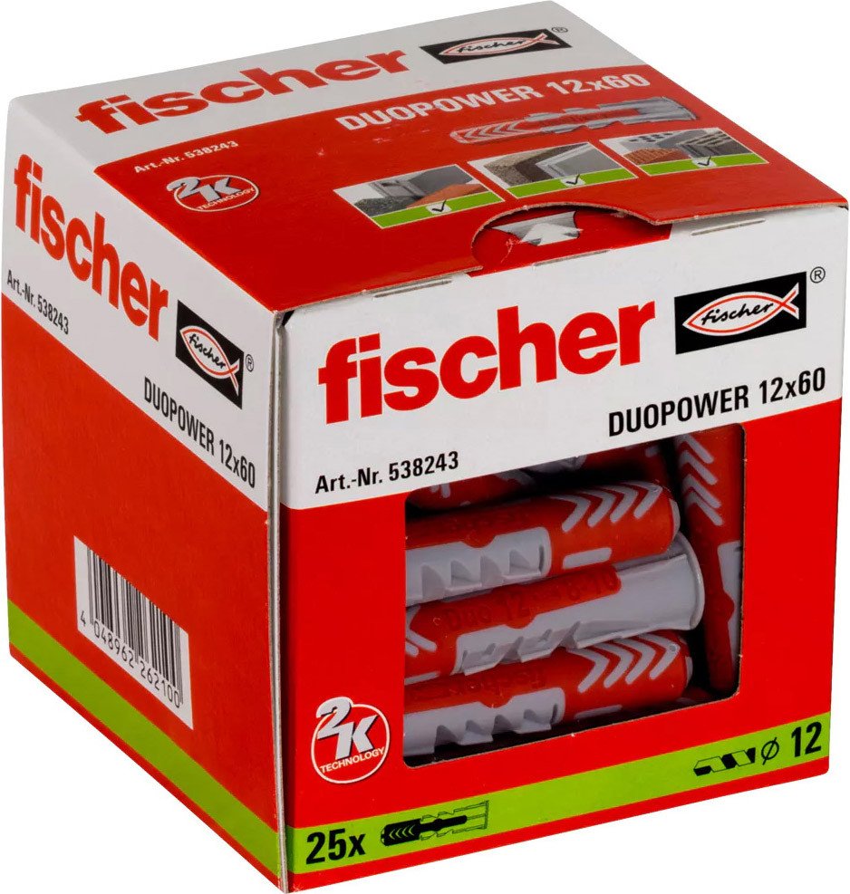 

Дюбель универсальный Fischer DuoPower 12 x 60 538243 (25 шт)