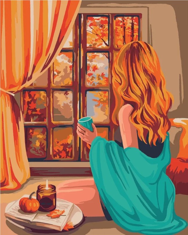 

Картина по номерам Wizardi Осенний уют W019R