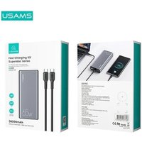Внешний аккумулятор Usams CD165 PB59 30000mAh (темно-серый)