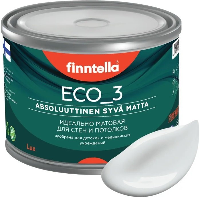 

Краска Finntella Eco 3 Wash and Clean Platinum F-08-1-3-LG164 2.7 л (бело-серый)