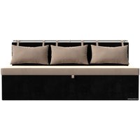 Диван Лига диванов Метро 105012 (велюр бежевый/черный)