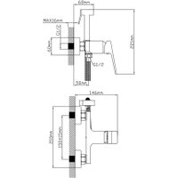 Смеситель с лейкой для биде AV Engineering AVNEO2-A170-120