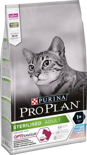 Сухой корм для кошек Pro Plan Sterilised Adult OptiSavour с треской и форелью 10 кг