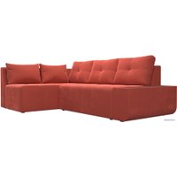 Угловой диван Mebelico Амадэус 109693 (левый, микровельвет, коралловый)