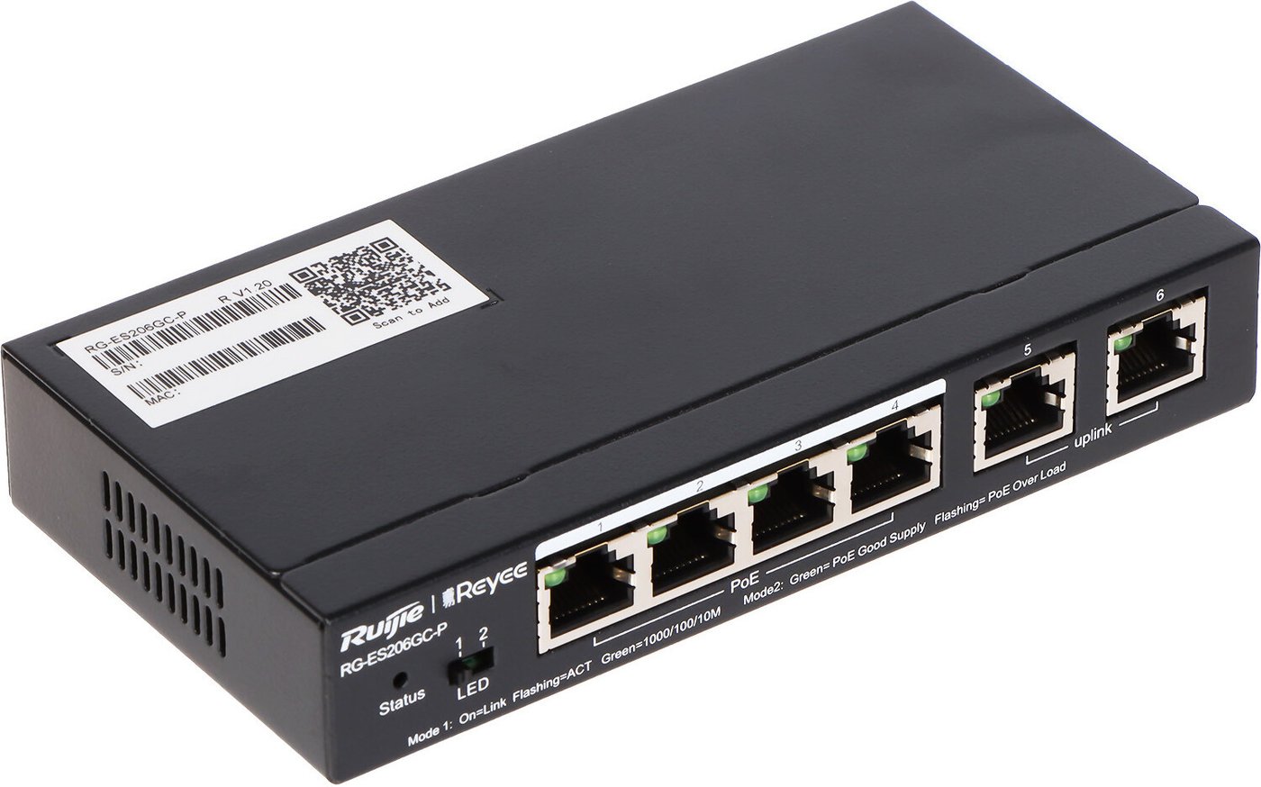 Настраиваемый коммутатор Ruijie Networks RG-ES206GC-P