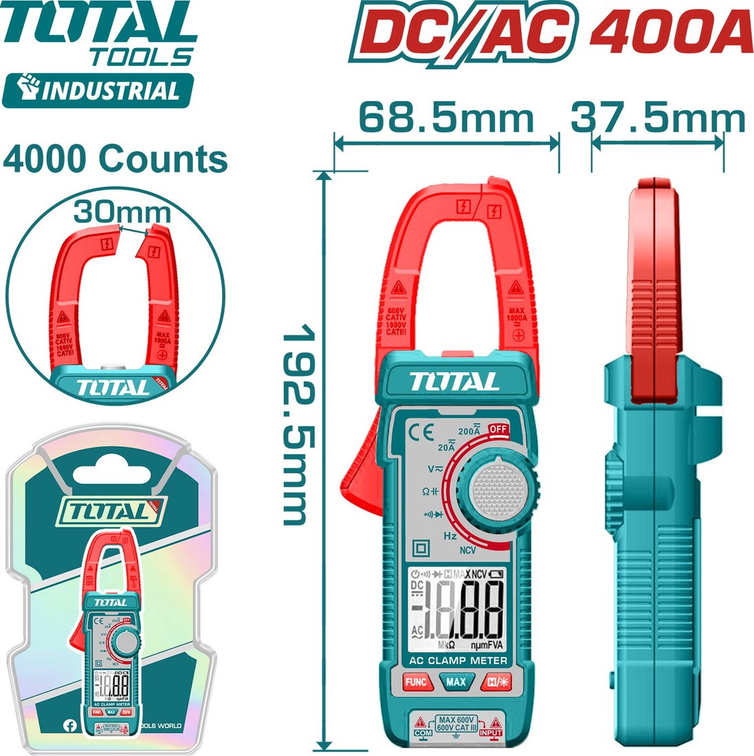 

Токовые клещи Total TMT762002