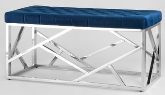Stool Group Арт Деко Bench-016 (вельвет синий/сталь серебристый)