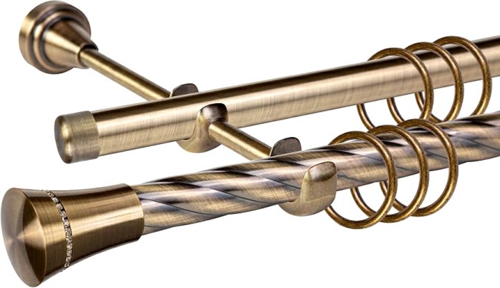 

Карниз для штор АС ФОРОС Grace D19К/19Г + наконечники Астурия (1.6м, антик)