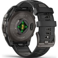 Умные часы Garmin Fenix 8 Sapphire, Titanium 47мм (угольно-черный DLC, пепельно-черный силиконовый ремешок)